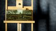 La pintura de Vincent van Gogh titulada El jardín de la casa parroquial de Nuenen en primavera se exhibe durante una visita a la prensa en Rotterdam el 7 de febrero de 2024.