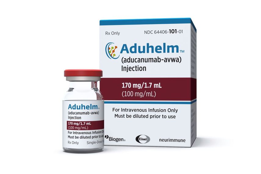 El medicamento aprobado por Estados Unidos para el mal de Alzheimer, Aduhelm.