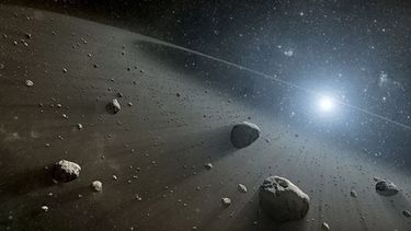 Ilustración de un artista del cinturón de asteroides.
