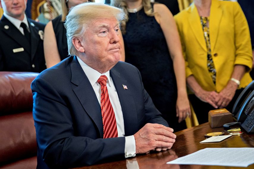 El presidente estadounidense Donald&nbsp;Trump ofrece declaraciones en el Despacho Oval en Washington D.C (Estados Unidos).&nbsp;