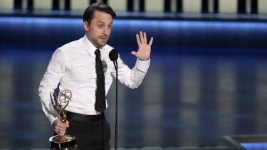 Kieran Culkin recibe el premio a Mejor actor dramático por Succession&nbsp;en la 75a edición de los Premios Emmy el lunes 15 de enero de 2024 en el Teatro Peacock de Los Ángeles.