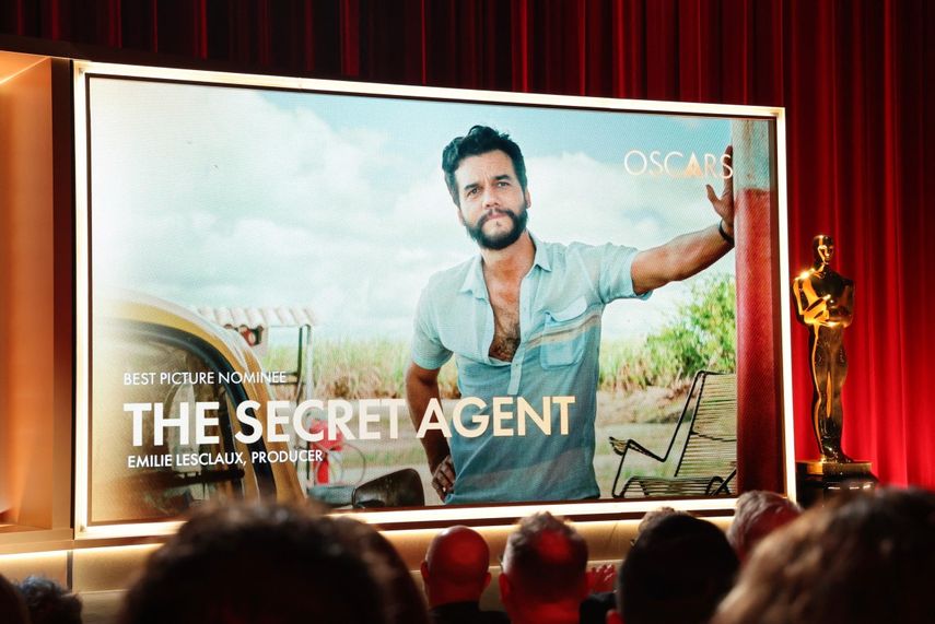 Los nominados a Mejor Película El Agente Secreto durante el anuncio de nominaciones a los 98.º Premios de la Academia en el Teatro Samuel Goldwyn en Beverly Hills, California, el 22 de enero de 2026.