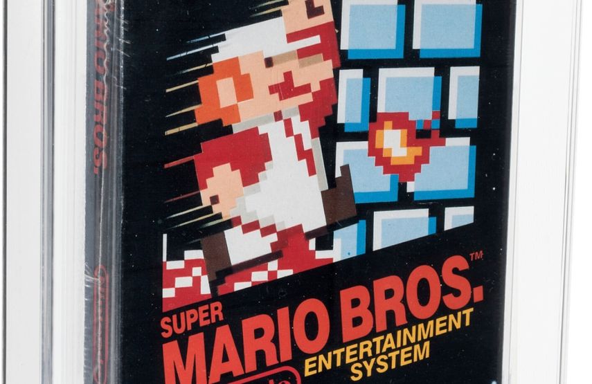 Esta foto facilitada por Heritage Auctions muestra un cartucho sin abrir del juego Super Mario Bros., de Nintento, adquirido en 1986 y olvidado por décadas en un cajón, que se vendió por 660.000 dólares en una subasta el viernes 2 de abril de 2021