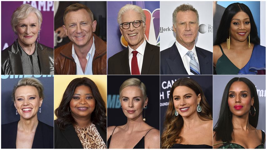 En esta combinaci&oacute;n de im&aacute;genes (arriba, desde izquierda), Glenn Close, Daniel Craig, Ted Danson, Will Ferrell, Tiffany Haddish, y (abajo, desde izquierda) Kate McKinnon, Octavia Spencer, Charlize Theron, Sofia Vergara y Kerry Washington, que fungir&aacute;n como presentadores en la gala de entrega de los Globos de Oro el 5 de enero de 2020.&nbsp;