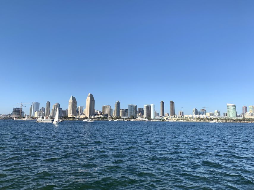 &nbsp;Vista del downtown de San Diego desde Coronado Island.