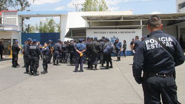 Polic&iacute;as en Michoac&aacute;n.&nbsp;