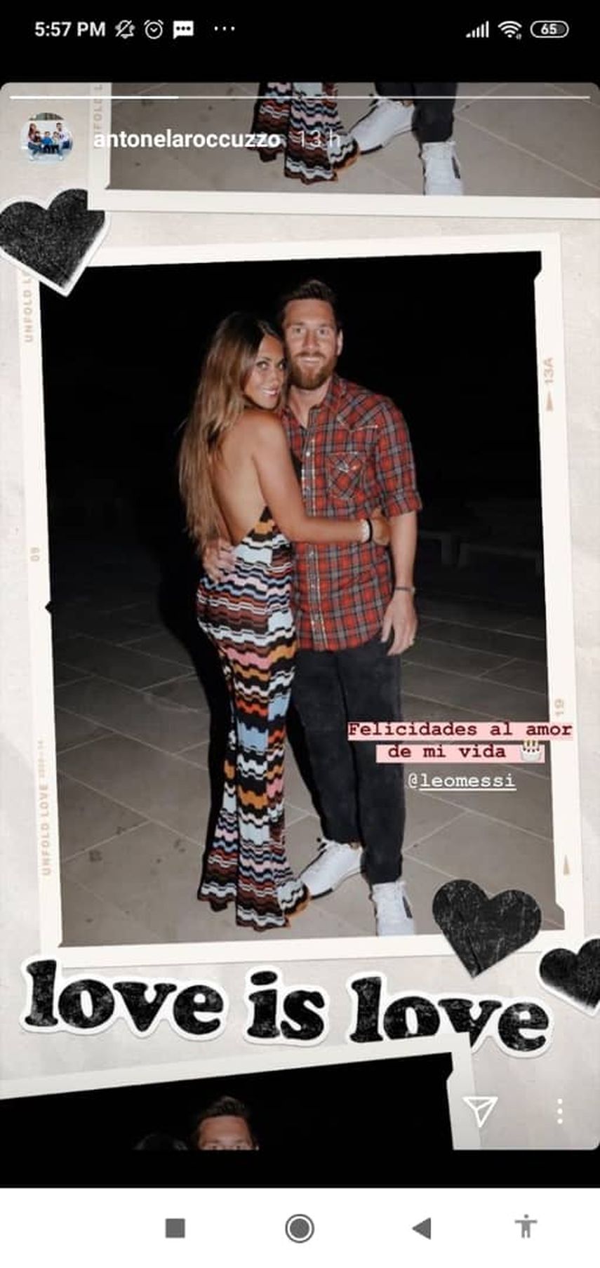 Antonela&nbsp;Roccuzzo le dedica un storie a Leo Messi.