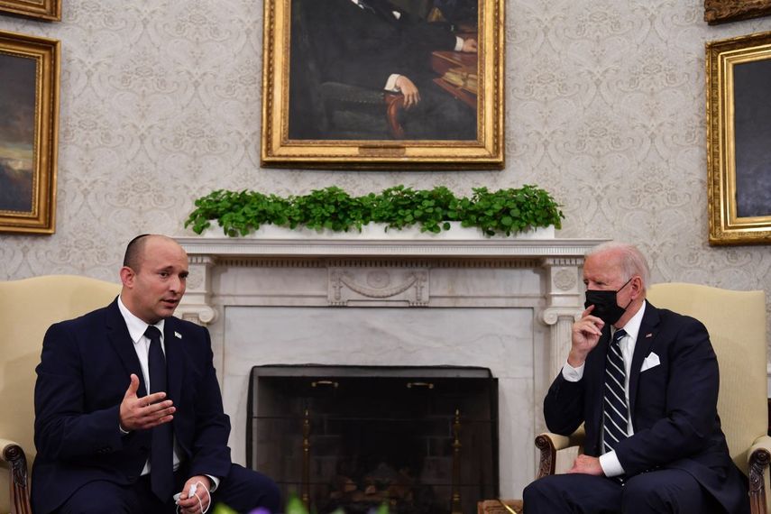 El presidente Joe Biden y el primer ministro deI srael Naftali Bennett durante un encuentro en la Casa Blanca.