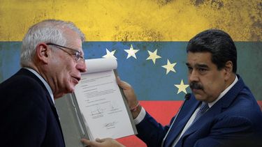 Josep Borrell, Alto Representante de la Unión Europea y el dictador de Venezuela, Nicolás Maduro.&nbsp;