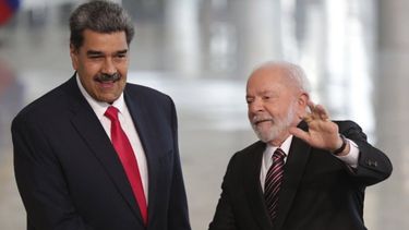 Los gobernantes de Venezuela y Brasil, Nicolás Maduro e Inácio Lula Sa Silva, viejos aliados de la izquierda.