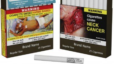 Esta imagen, distribuida por Health Canada muestra la frase de advertencia que mostrarán cada uno de los cigarrillos en Canadá, que se convertirá en el primer país del mundo en tomar esa medida para tratar de ayudar a dejar de fumar.&nbsp;