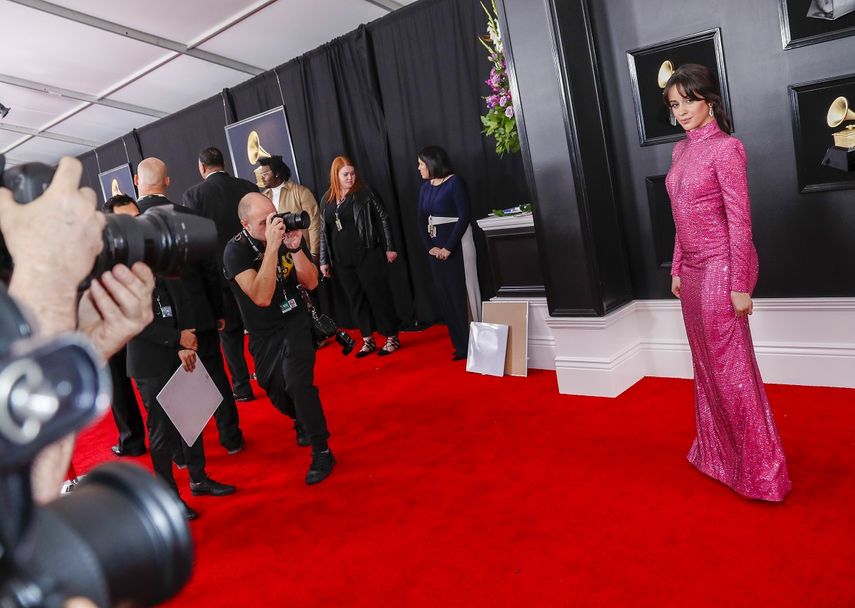 Camila Cabello en la alfombra de la pasada edición de los premios Grammy. 