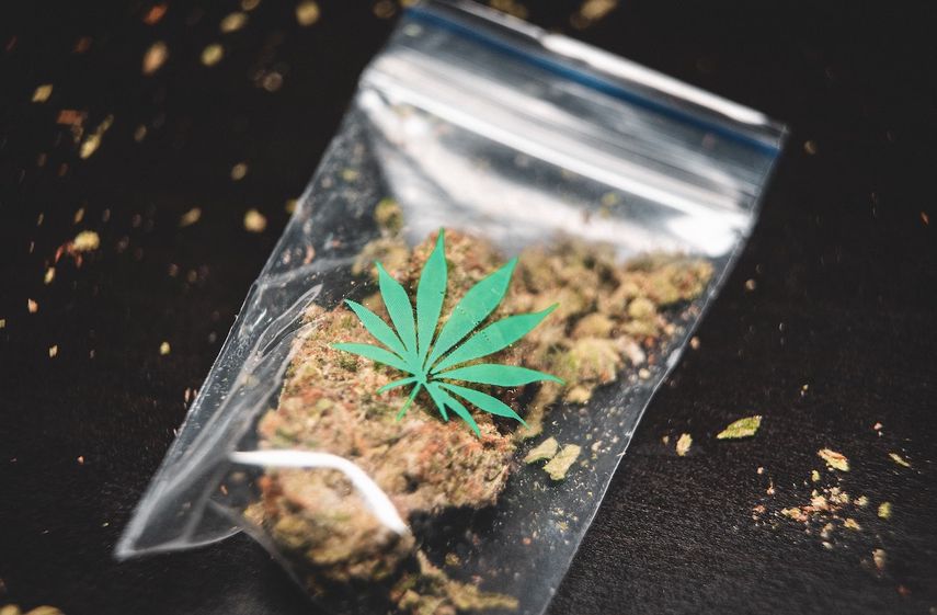 Una bolsa con marihuana.&nbsp;