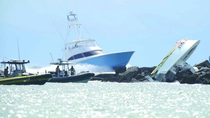 Escena del accidente donde perdió la vida el pelotero José Fernádez y sus dos amigos.&nbsp;