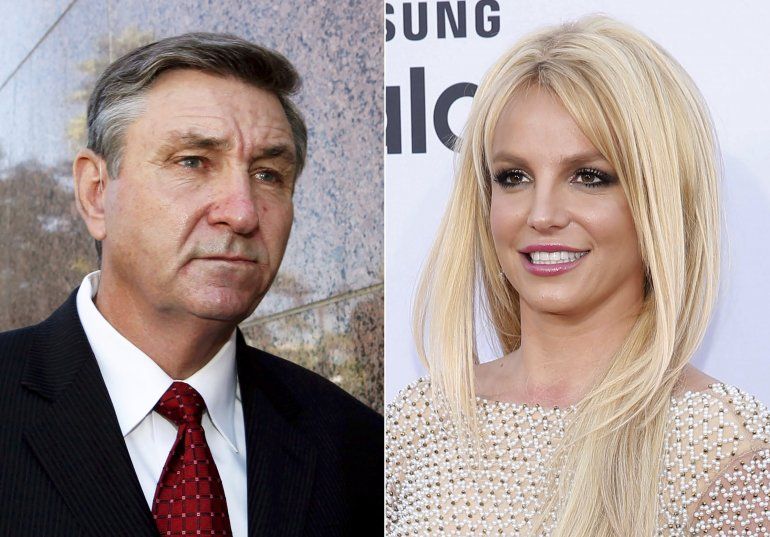 Jamie Spears, padre de la cantante Britney Spears, sale de la Corte Stanley Mosk en Los Angeles el 24 de octubre de 2012 y Britney Spears llega a los Billboard Music Awards en Las Vegas el 17 de mayo de 2015. 