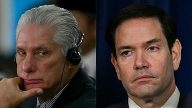 El designado gobernante del castrismo, Miguel Díaz-Canel y el secretario de Estado de Estados Unidos, Marco Rubio.