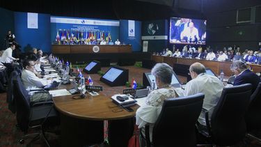 Vista general de la la segunda plenaria de Ministros de Relaciones Exteriores de la 47 Asamblea General de la Organización de Estados Americanos (OEA), el miércoles 21 junio de 2017, en Cancún, México.&nbsp;