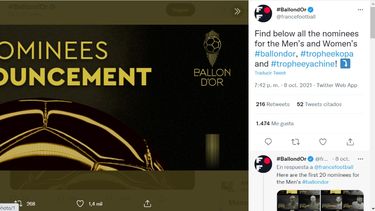 En la cuenta oficial de Twitter de France Football no confirman alguna información