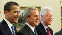 De izquierda a derecha, Barack Obama, George W. Bush, y Bill Clinton. De izquierda a derecha, Barack Obama, George W. Bush, y Bill Clinton.