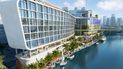 Representación gráfica del proyecto Riverside Wharf en la orilla del Río Miami.