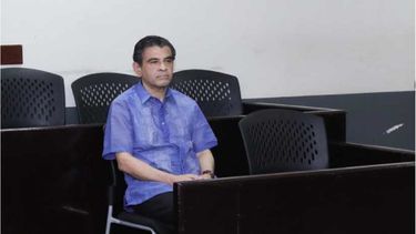 El obispo de la diócesis de Matagalpa y Administrador Apostólico de la diócesis de Estelí, monseñor Rolando José Álvarez, en los juzgados en Managua, la capital de Nicaragua.