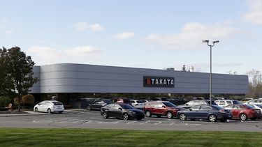 Vista del edificio de la compañía de suministros automotrices Takata en Auburn Hills, Michigan. (AP)