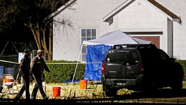 Fachada de la iglesia baptista de Sutherland Springs en Texas.&nbsp;