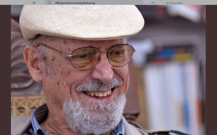 Fotografía del intelectual cubano Roberto Fernández Retamar publicada en la cuenta oficial de Twitter del designado gobernante cubano Miguel Díaz-Canel a propósito de la muerte del poeta este 21 de julio de 2019.
