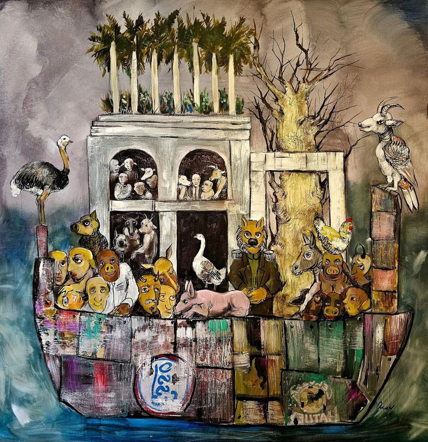 Obra del artista cubano Aisar Jalil Martínez, que conforma la muestra Éxodo.