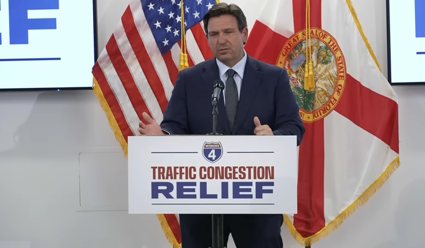 Ron DeSantis, gobernador de Florida durante el anuncio.&nbsp;