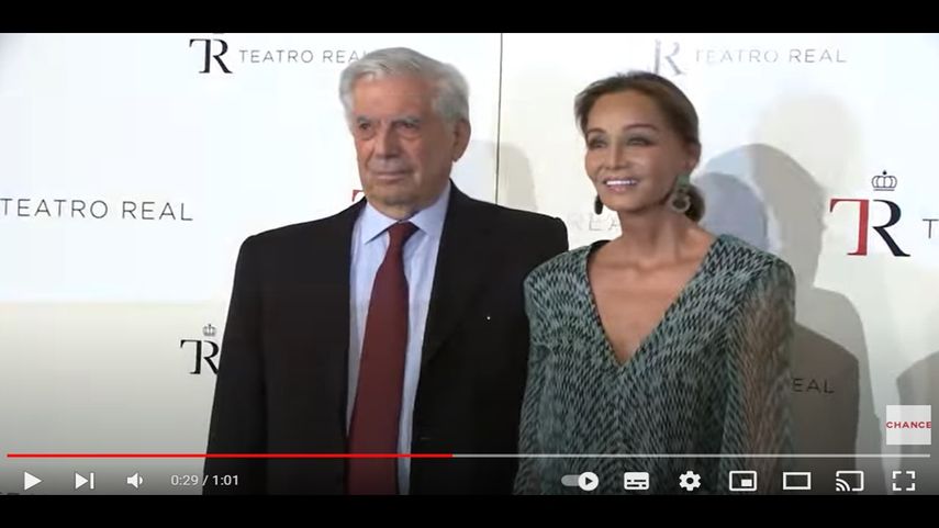 El escritor Mario Vargas Llosa y la socialité Isabel Preysler.