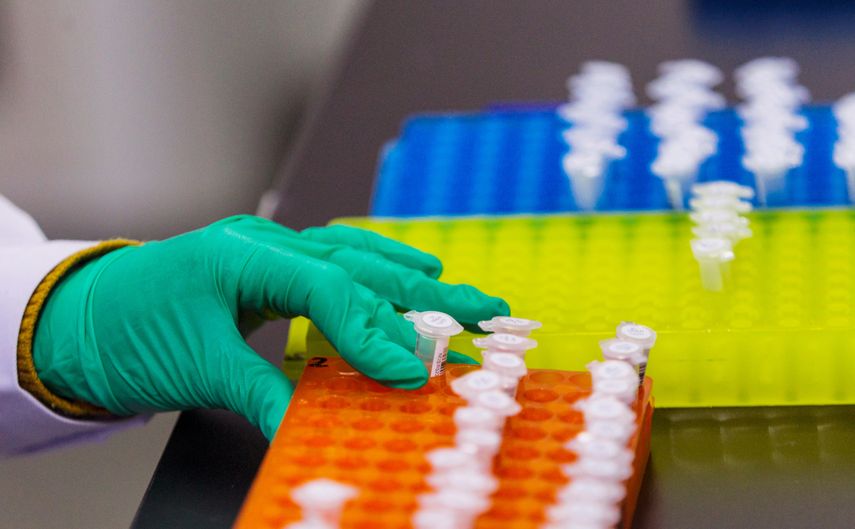 Un técnico trabaja en el laboratorio de investigación de ADN para la secuenciación de genes, en Nanjing (China).&nbsp;