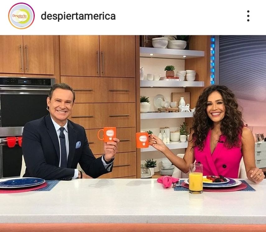 Los presentadores&nbsp;Karla&nbsp;Mart&iacute;nez&nbsp;y&nbsp;Alan&nbsp;Tacher&nbsp;en el estudio de Despierta Am&eacute;rica.&nbsp;