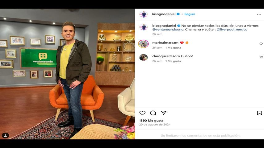 El presentador mexicano, del programa de entretenimiento Ventaneando, Daniel Bisogno.