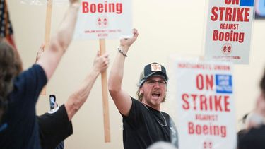 Empleados de Boeing en huelga desde este viernes 13 de septiembre.
