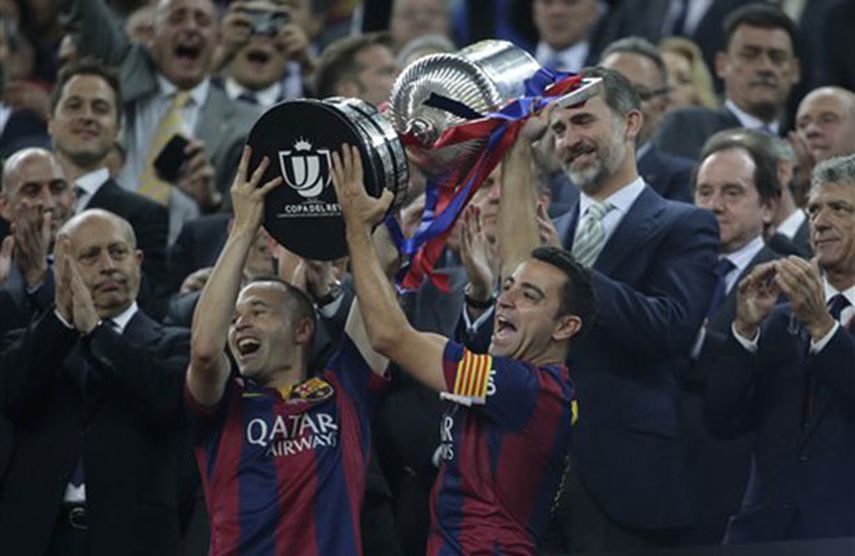 Xavi celebró su último título en Camp Nou