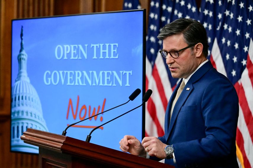 El presidente de la Cámara de Representantes Mike Johnson.