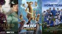 Collage de los afiches promocionales de las algunos de los estrenos en las plataformas de streaming, The Gilded Age, The Ice Age: Adventures of Buck Wild, y Home Team. 