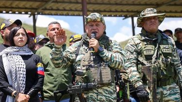 El secretario general del Partido Socialista Unido de Venezuela (PSUV), Diosdado Cabello, vestido con uniforme militar