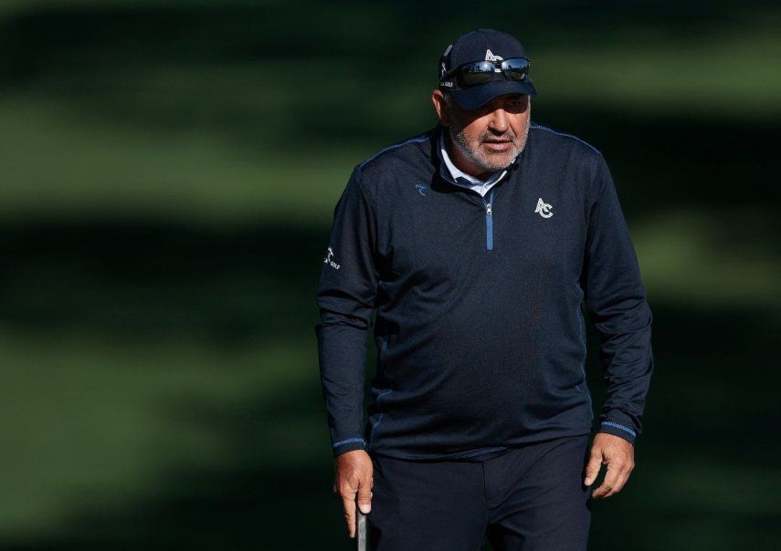 El argentino Ángel Cabrera durante una ronda de práctica antes del Masters de Augusta 2025, el 8 de abril de 2025.