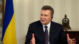El derrocado presidente de Ucrania Viktor Yanukovich durante una entrevista con The Associated Press, en Rostov, Rusia. (AP Foto/Ivan Sekretarev)