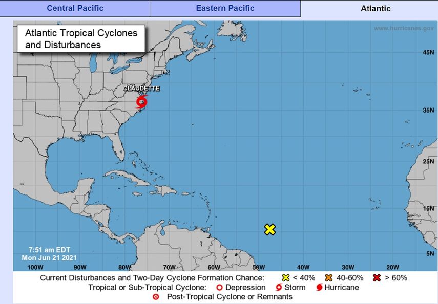 Claudette recuperó el lunes la categoría de tormenta tropical, en su avance hacia las Carolinas.&nbsp;