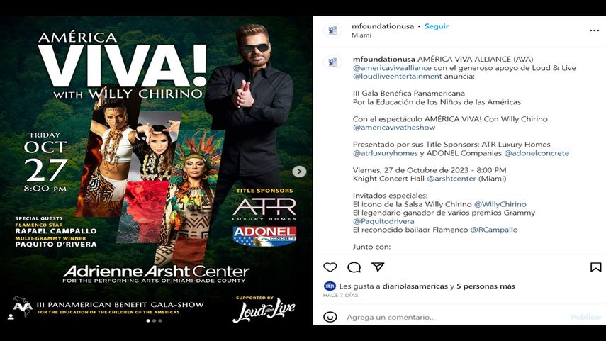 Anuncian la III Gala Benéfica Panamericana por la Educación de los Niños de las Américas.