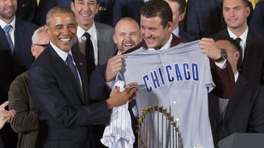 Obama recibió a los Cachorros en la Casa Blanca.