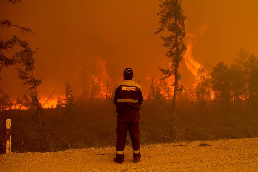 Los incendios forestales en Yakutsk, Rusia, el 7 de agosto del 2021.&nbsp;
