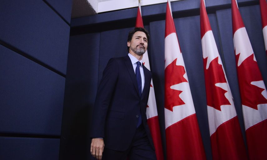 El primer ministro de Canad&aacute;, Justin Trudeau, llega a una conferencia de prensa en el Teatro de Prensa Nacional en Ottawa el viernes 17 de enero de 2020.