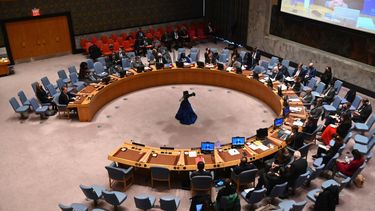 Vista general de la reunión del Consejo de Seguridad de la ONU en la sede de las Naciones Unidas en la ciudad de Nueva York el 28 de febrero de 2022.
