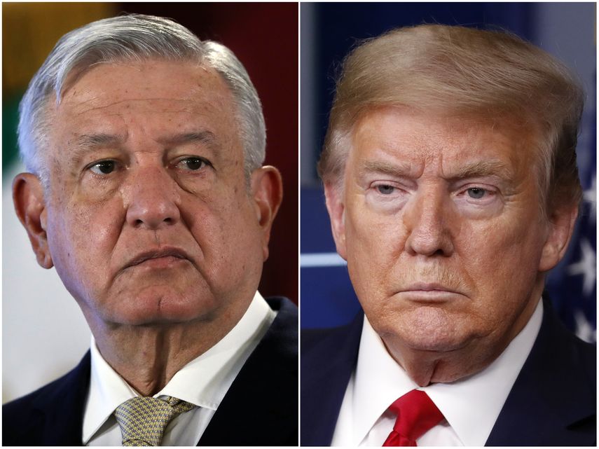 Andr&eacute;s Manuel L&oacute;pez Obrador (izq) y Donald Trump, la primera del 29 de noviembre del 2019 y la segunda el 17 de abril del 2020, tomadas en Ciudad de M&eacute;xico y Washington respectivamente. El coronavirus ha aumentado el inesperado acercamiento entre estos dos presidentes en las ant&iacute;podas del espectro pol&iacute;tico.