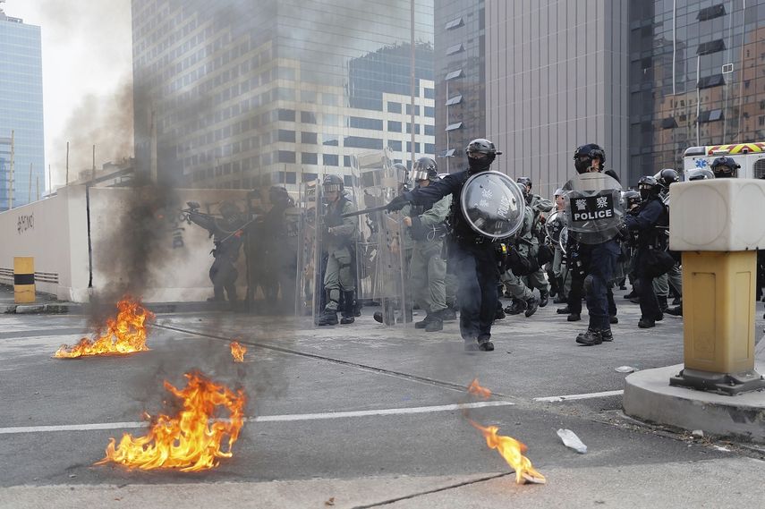 Imagen de las protestas en Hong Kong el 24 de agosto del 2019.