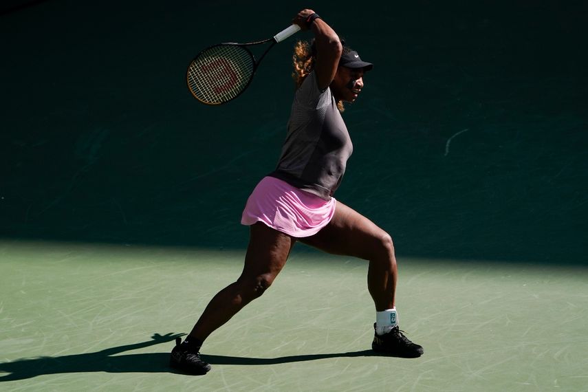 Serena Williams entrena en el Estadio Arthur Ashe antes del US Open, el jueves 25 de agosto de 2022&nbsp;